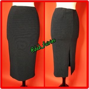 Dark blue & black striped pencil skirt